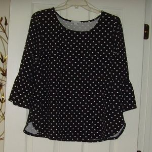 GREEN ENVELOPE Los Angeles Black and White Women's TunicTop 3X